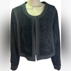 Nanette Lepore Women's Size 14 Textured Black Shell Jacket